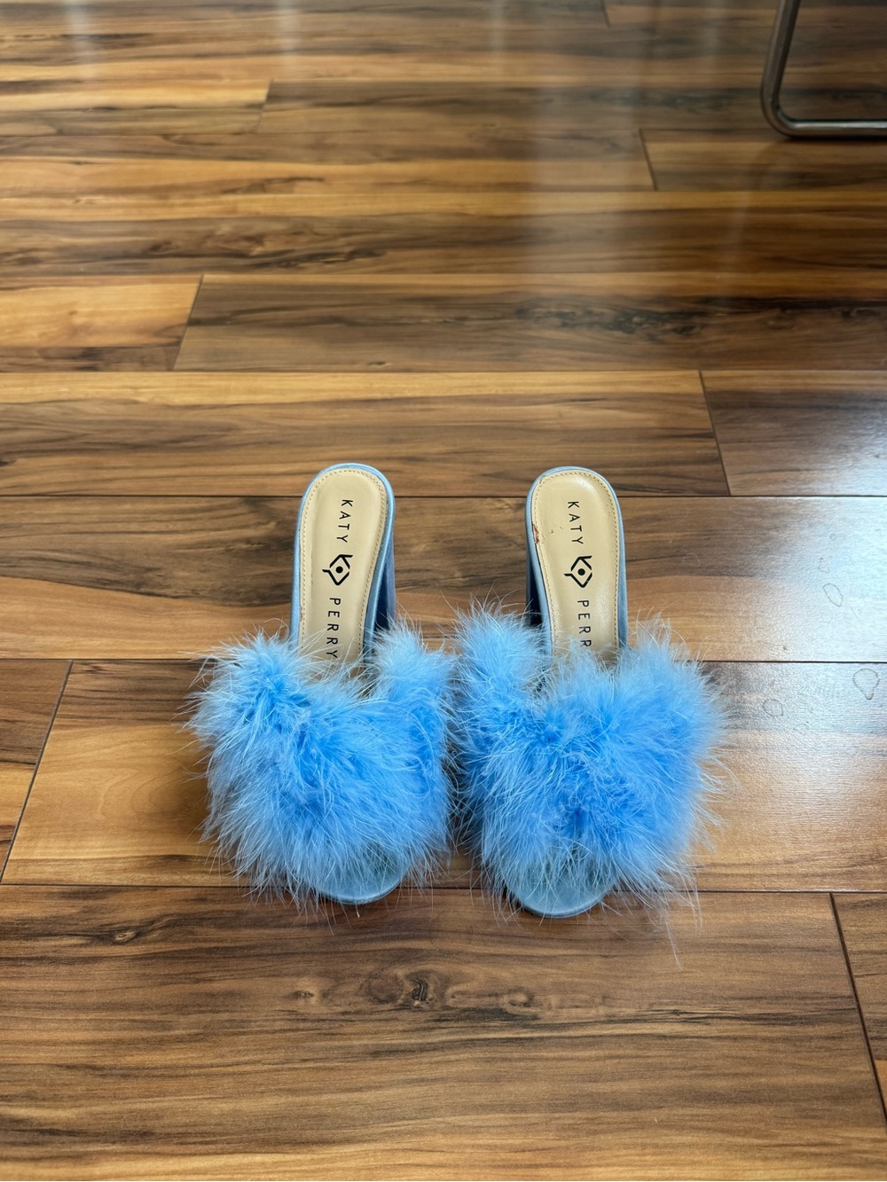 Katy Perry Collections Baby Blue Feather Mules